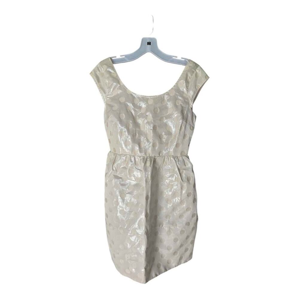 American Eagle Outfitters Shimmer Polka Dot Cutout Back Bow Dress